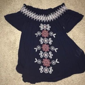 Off Shoulder Floral Blouse